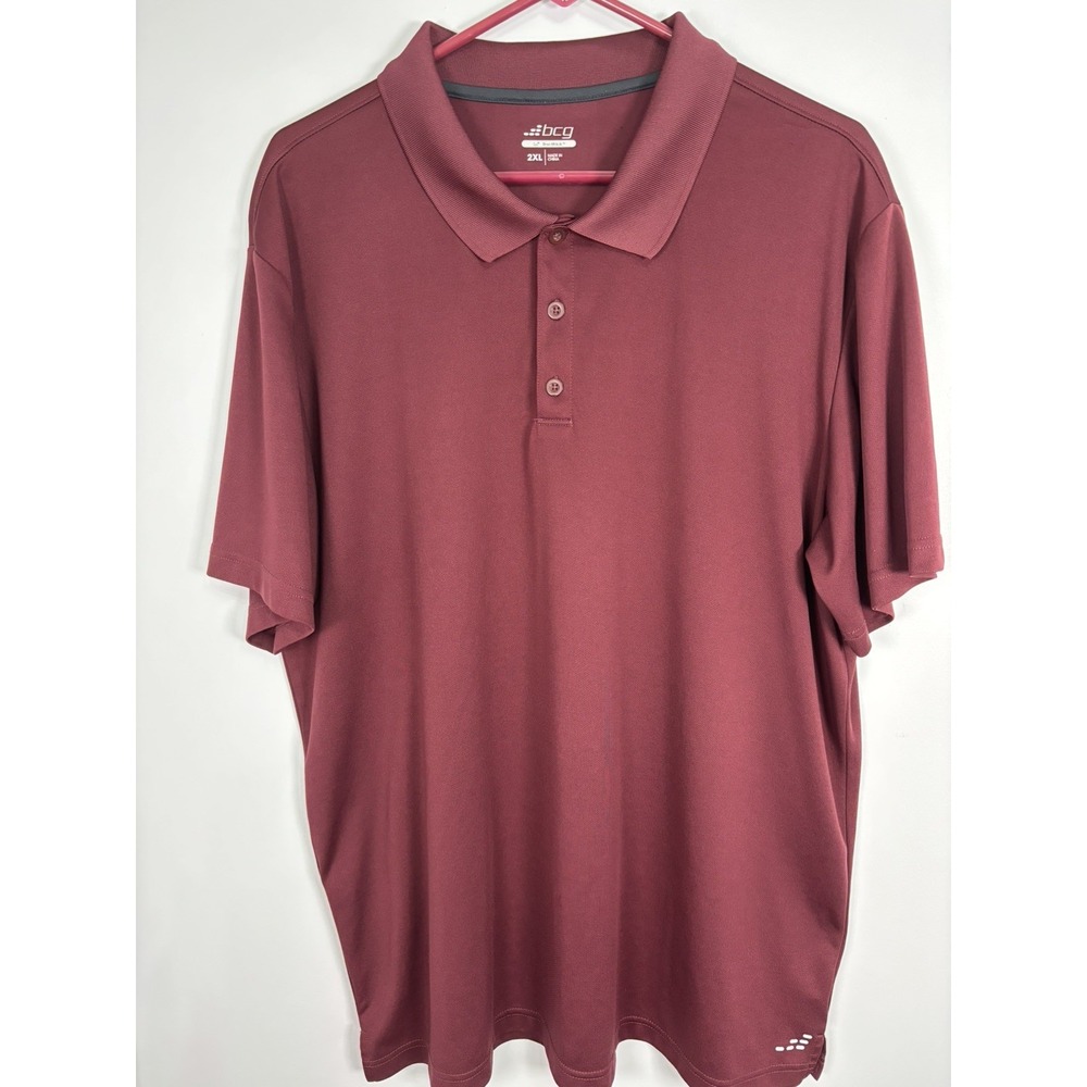 BCG‎ Polo Shirt Size 2XL Pit To Pit 25.5" Length 30" Burgundy